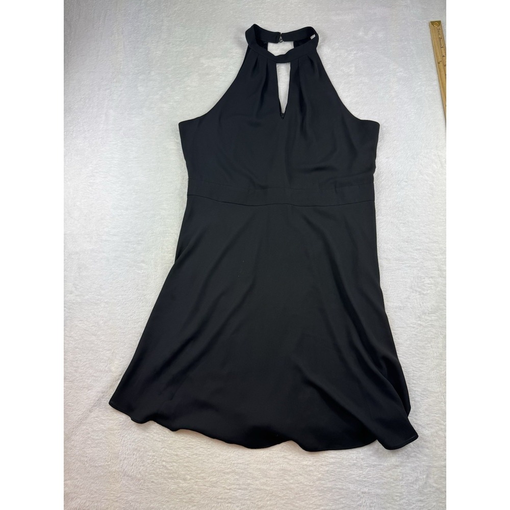 Express Black Cocktail A-Line Mini Dress Keyhole Chiffon Black Sz 12 Party